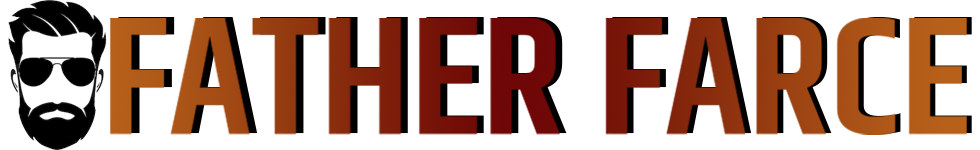 Image of face and text that reads 'Father Farce'